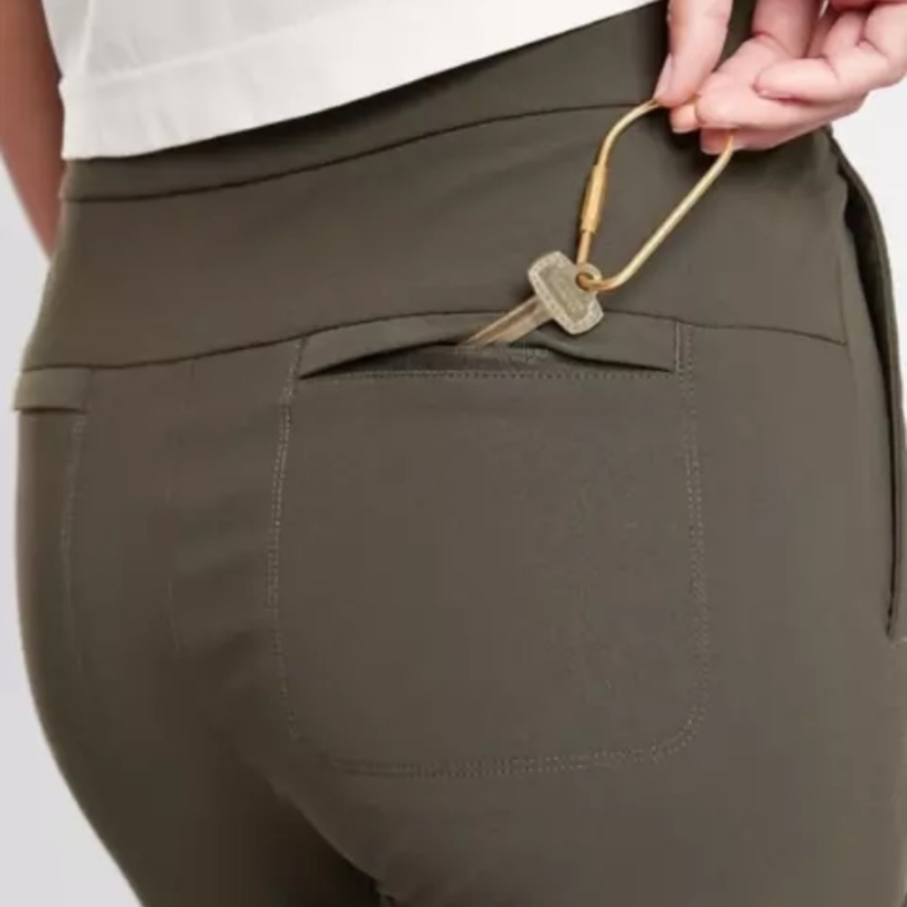 Athleta Wander Stash Skinny Olive Green Stretch Pockets Pant Hiking Outdoor 4T - Picture 2 of 14
